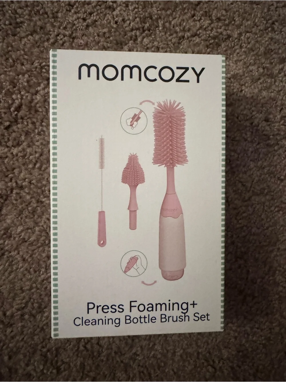 Momcozy Press Foaming+ Bottle Brush Set — Pink